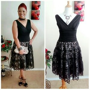 Black & Nude Lace Dress
